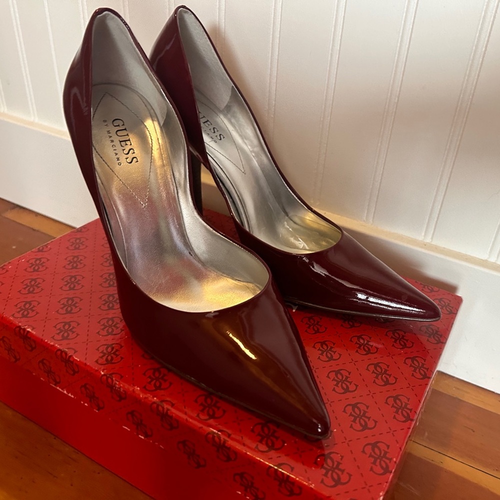 Guess Red Stiletto Heels Patent Leather